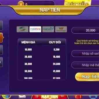 cách nạp tiền vào 68 game bài