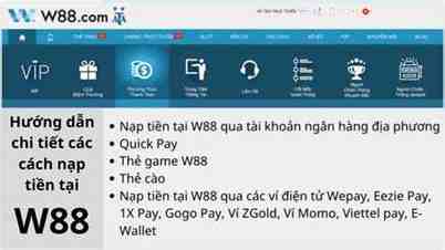 cách nạp tiền vào w88