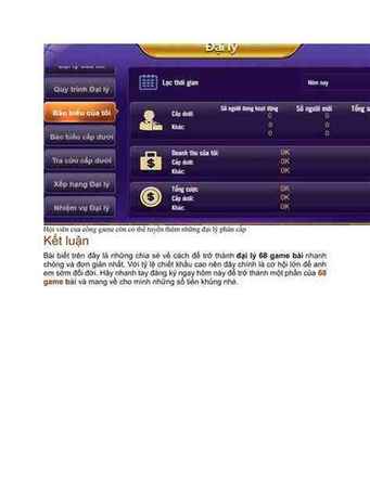 đại lý 68 game bài