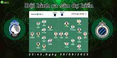 đội hình atalanta gặp club brugge
