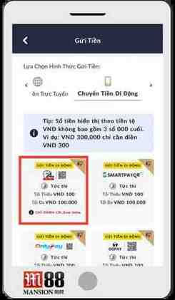 gửi tiền m88