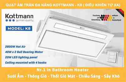 quạt âm trần đa năng kottmann k8